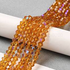 Transparentes perles de verre de galvanoplastie brins&nbsp;GLAA-F029-2mm-D28