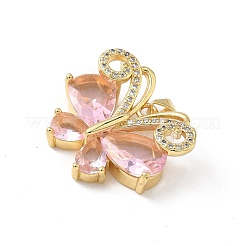 Pendentifs avec zircon cubiques à micro-pavés en laiton&nbsp;KK-L239-056G-01