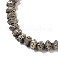 Brins de perles de pierre de lave naturelle galvanisées&nbsp;G-A234-F02-01H
