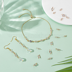 60 pièces 3 styles en laiton pavé clair connecteur de zircone cubique breloques&nbsp;FIND-UN0004-42