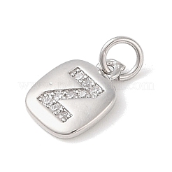 Placcatura a cremagliera in ottone micro pavé di ciondoli con zirconi chiari&nbsp;KK-E110-14P-Z
