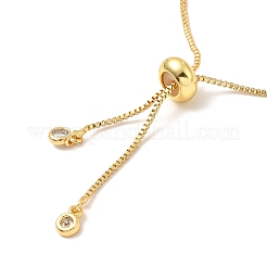 Verstellbare Kettenarmbänder aus Messing mit Zirkonia-Beschichtung&nbsp;BJEW-A132-10G