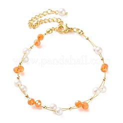 Braccialetti di perle finte e perline di vetro per donna&nbsp;BJEW-S157-06L