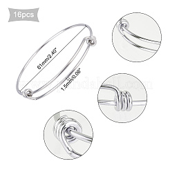 16 bracelet extensible réglable en acier inoxydable 304&nbsp;BJEW-DC0001-01
