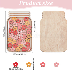 Tabella delle ricompense fai da te con fiori in legno per bambini&nbsp;AJEW-WH0542-79
