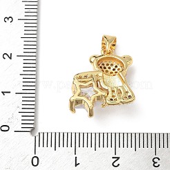 Pendenti in ottone con micro pavè di zirconi e vetro&nbsp;KK-Q068-08G