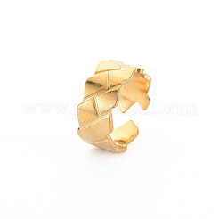 Anillo de puño abierto con textura de acero inoxidable 304 con revestimiento iónico (IP) para mujer&nbsp;RJEW-S405-148G