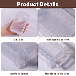 Transparente stapelbare Mini-Organizer-Perlenbehälter aus Kunststoff mit verschließbarem Deckel&nbsp;CON-WH0123-31E
