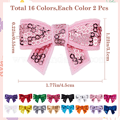 32 Stück 16 Farben Pailletten Leder Bowknots&nbsp;DIY-GF0009-91