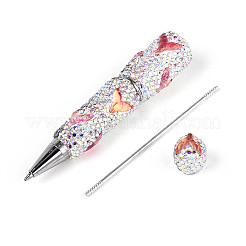 Stylo à bille en résine et argile polymère avec strass en forme de queue de poisson&nbsp;AJEW-T013-05B