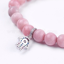 Natürliche rosa Opal Charm Armbänder&nbsp;BJEW-L647-05
