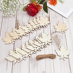 2 Satz 2 Stil Herbst Thema Ahornblatt unvollendete Ausschnitte Holzdekoration&nbsp;WOCR-GF0001-01