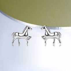 Anlaufgeschützte Ohrstecker aus rhodiniertem Sterlingsilber&nbsp;EJEW-BB67168-P