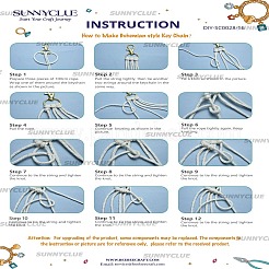 Kit fai da te per realizzare portachiavi in stile bohémien in cotone intrecciato fatto a mano&nbsp;DIY-SC0028-16