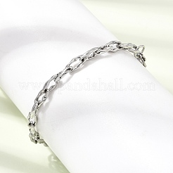 Pulseras de cadena de eslabones ovalados retorcidos de acero inoxidable 304 de 4.5 mm para hombre y mujer.&nbsp;SA-CBAB767-17B-P