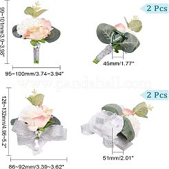 4 corsage de poignet en ruban de soie de 2 styles&nbsp;AJEW-CA0002-74