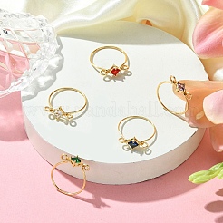 Rautenfingerring aus Glas&nbsp;RJEW-JR00589