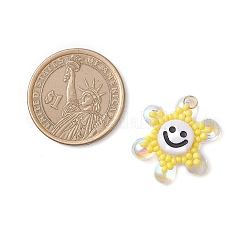 Colgantes de girasol con cuentas de vidrio&nbsp;PALLOY-MZ01014
