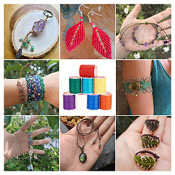 8 rollo de cordón de poliéster encerado redondo de 8 colores&nbsp;YC-TA0001-26