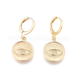 Klare kubische Zirkonia-Pferdeauge-Ohrringe mit Brisuren&nbsp;EJEW-N012-104LG