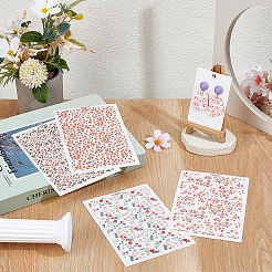 4 stücke 4 arten blume muster keramik ton wasser transfer papier&nbsp;DIY-PH0030-31