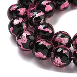 Brin de perles au chalumeau fait à la main en argent / feuille d'or&nbsp;LAMP-L079-07A