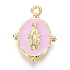 Goldenen vernickelt Emaille Anhänger&nbsp;KK-F807-01-G