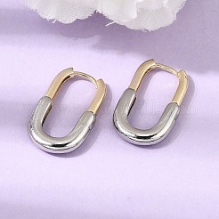 Aretes de aro ovalados de latón para mujer&nbsp;KK-CBAF3A5-08GP