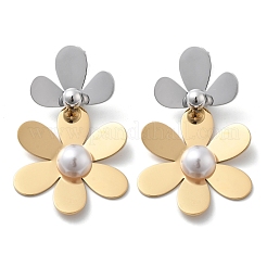 304 Edelstahl Blumen Ohrstecker für Damen&nbsp;STAS-Z112-22GP