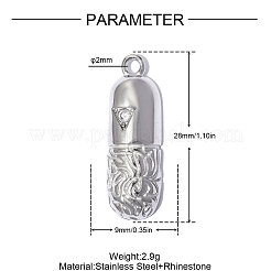 Acciaio inossidabile 304 con pendenti in strass di cristallo&nbsp;RB-OY001-03P-01