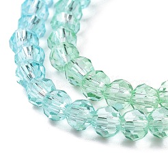 10 brin de perles de verre de couleur dégradé transparent&nbsp;GLAA-CJ0002-09B