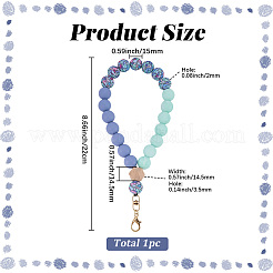 1 pieza de adornos colgantes de silicona y madera&nbsp;HJEW-BM0001-61B