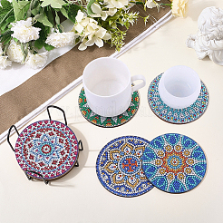 DIY 5D Diamantmalerei Mandala Thema Tassenmatte Kits&nbsp;AJEW-SC0004-12