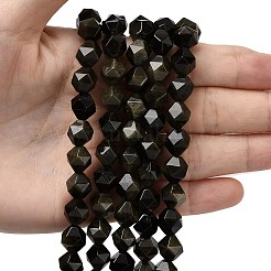 Natürliche goldenen Glanz Obsidian Perlen Stränge&nbsp;G-Z119-A10-03