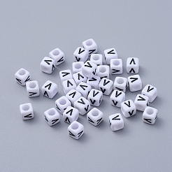 Buchstabe V-Cube Acryl-Perlen&nbsp;X-PL37C9308-V