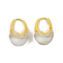 Pendientes de aro de latón con resina transparente&nbsp;EJEW-Q391-32G