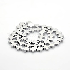 Galvanisieren unmagnetische synthetischen Hämatit griechisches Kreuz Perlen Stränge&nbsp;G-P061-33