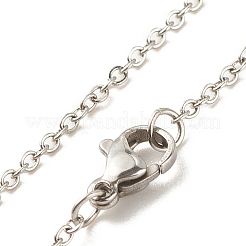 Halskette mit Edelstein-Donut-Anhänger und 304 Edelstahl-Kabelketten für Damen&nbsp;NJEW-JN03852-01