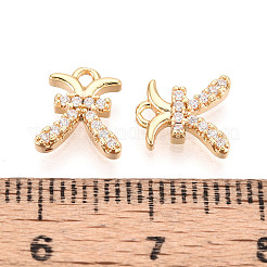 Breloques en laiton avec zircone cubique de micro pave&nbsp;KK-N263-148I-G