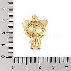 Pendentifs avec zircon cubiques à micro-pavés en laiton&nbsp;KK-E111-42G-02