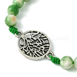 Pulseras de cuentas trenzadas de jade blanco teñido natural&nbsp;BJEW-JB09856-01