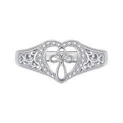 925 Fingerring aus Sterlingsilber mit Mikropavé und klaren Zirkonia für Damen&nbsp;FS-WG35926-03
