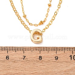 Doppellagige Halsketten mit Initialenanhänger aus Edelstahl im Bohème-Stil&nbsp;FS-WGDC616-07