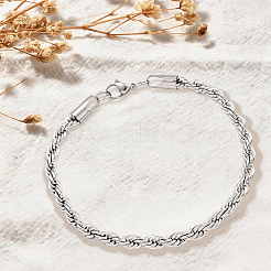 1 bracelet chaîne corde en acier inoxydable 304 de 5 mm pour femme&nbsp;BJEW-DJ0001-85