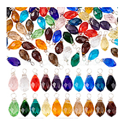 120 Stück 20-Farben-Glasanhänger&nbsp;PALLOY-PH01677