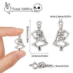 100 pièces pendentifs en alliage de style tibétain&nbsp;TIBE-SC0004-56AS-RS
