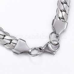 Bracciali a catena in acciaio inossidabile 304 anti-ossidazione&nbsp;X-BJEW-H491-03P