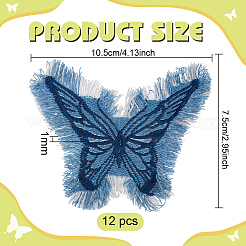 12 Stück Schmetterlings-Jeansstickspitze Nähornamente&nbsp;DIY-BC0017-91