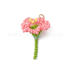 Pendentifs en forme de fleur en perles de verre&nbsp;PALLOY-MZ01171