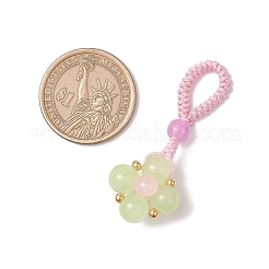 Décorations de pendentifs en verre imitation jade tissé avec peinture cuite&nbsp;HJEW-JM03148-05